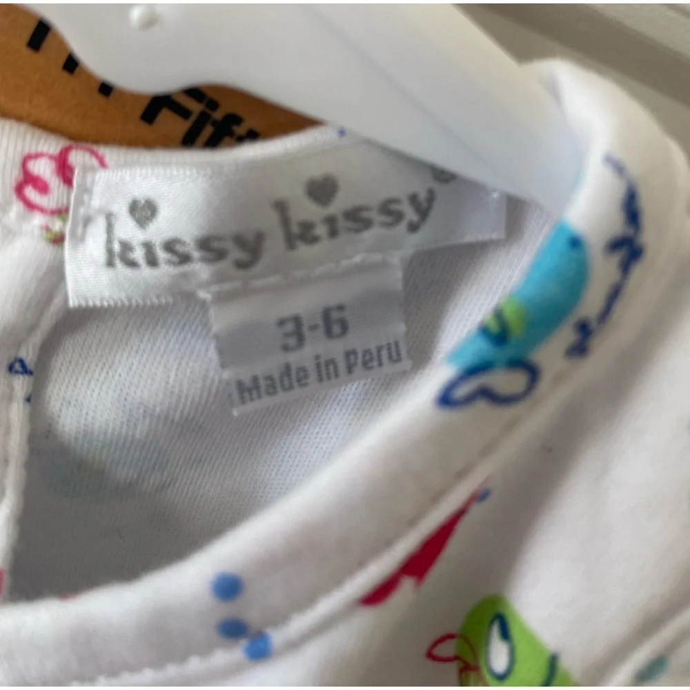 Kissy Kissy 2 Piece Fish Print Top & Diaper Cover Size 0-3 M
